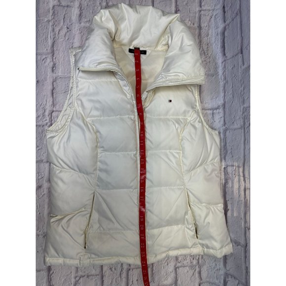 Tommy Hilfiger Cream Lightweight Down Puffer Vest Womens Medium - Picture 4 of 10